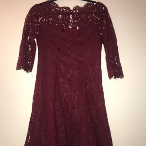Burgundy lace dress